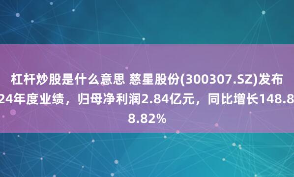杠杆炒股是什么意思 慈星股份(300307.SZ)发布2024年度业绩，归母净利润2.84亿元，同比增长148.82%