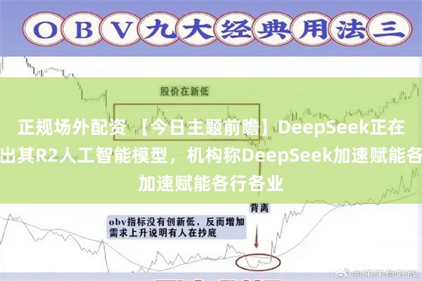 正规场外配资 【今日主题前瞻】DeepSeek正在加速推出其R2人工智能模型，机构称DeepSeek加速赋能各行各业