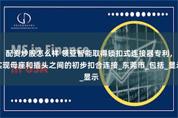 配资炒股怎么样 领亚智能取得锁扣式连接器专利，实现母座和插头之间的初步扣合连接_东莞市_包括_显示